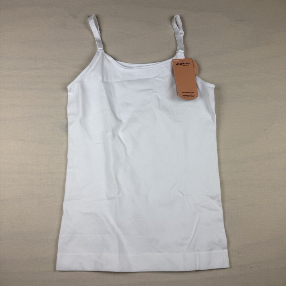 Shapermint Essentials All Day Every Day Scoop Neck Cami White Shapewear L NWT